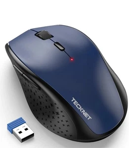 TECKNET 2.4G Wireless Mouse for Laptop, 4800 DPI Optical Computer Mice Blue - Picture 1 of 5