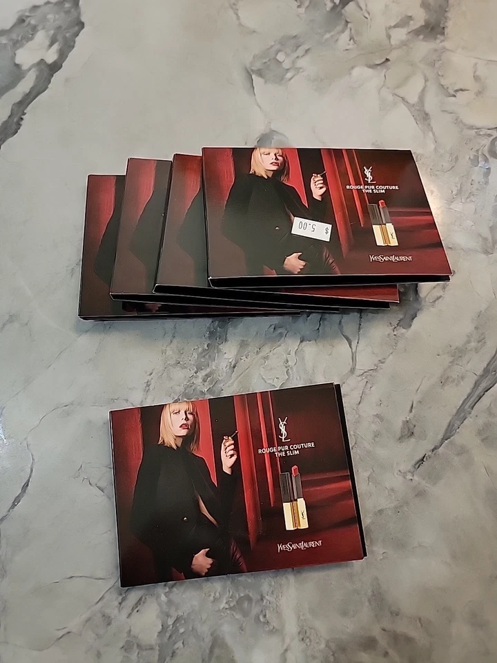 Lote 5 x YSL Rouge The Slim THE PINKS 4 tarjetas de muestra - N4, 8, 16, 24 Foto 1 de 4