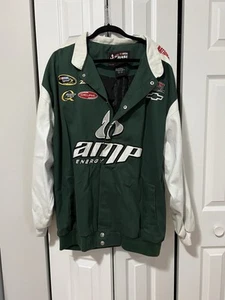 Dale Earnhardt Jr Green and White Amp Energy Racing Jacket (Size 2XL) - Picture 1 of 10
