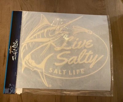 Salt Life 12” White Marlin Live Salty Salt Decal