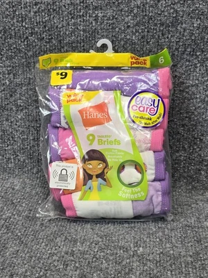 Hanes Calzoncillos Ropa Interior Niñas Talla 6 Algodón Sin Etiquetas Paquete de 9 Colores Surtidos Suave Foto 1 de 4