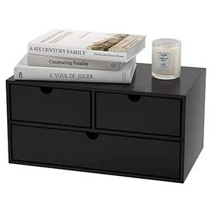 Bamboo Desk Organizer - Mini Bamboo Desk Drawer Tabletop Cosmetic Storage Org... - Picture 1 of 6
