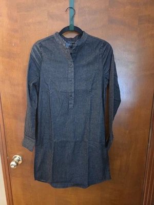 Universal Standard Hannah Black Denim Shirt Dress Tunic Size 4XS New With Tags  - Image 1 of 4