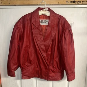Vintage Wilsons Leather Moto Jacket Medium Women’s Red 80s Punk Biker Genuine - Picture 1 of 9