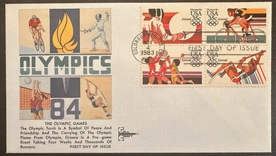 US #C112a FDC 1983 (Gilcraft Cachet); Sports, Olympics  *d - Image 1 of 2