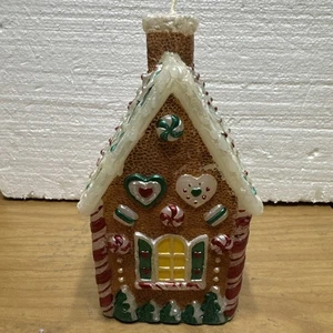 Lebkuchenhaus Weihnachtskerze Vintage 7,5" hoch - Bild 1 von 5