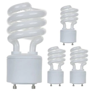 4Pack T3 CFL Spiral Light Bulb, 23W (100W), 2700K, Twist&Lock GU24, 1600LM - Picture 1 of 1