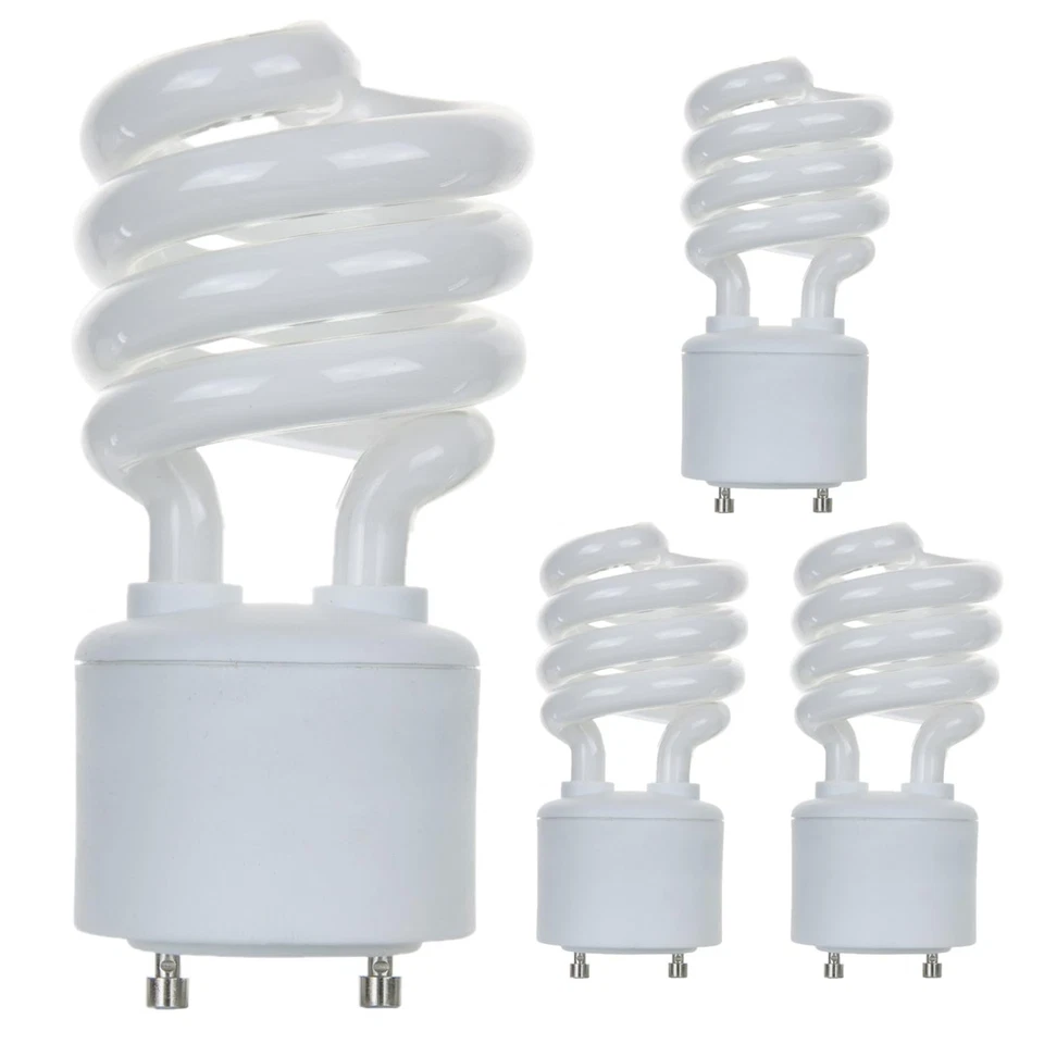 4Pack T3 CFL Spiral Light Bulb, 23W (100W), 2700K, Twist&Lock GU24, 1600LM - Image 1 of 1