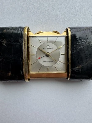 Reloj de Viaje Vintage MOVADO ERMETOPHON Suiza Alarma 17J Foto 1 de 4