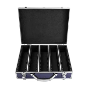 100 Graded Certified Coin Slab Aluminum Blue Storage Travel Box Protector Case - Picture 1 of 13
