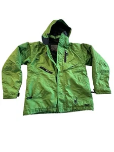Spyder Challenger Jacket Boys Removable Hood Snowboarding Size 14 Neon Green EUC - Picture 1 of 19