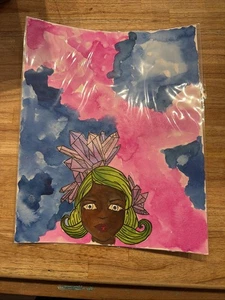 Crystal Abstract Watercolor Original, Abstract , Andrew’s Art Watercolor Ooak - Picture 1 of 2