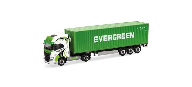 Herpa 319942 - 1/87 Iveco S-WAY Lng 40ft. Cont Trattore Rapstrucks Evergreen - Immagine 1 di 1
