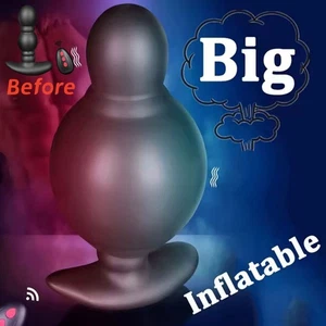 Automatic Inflatable Anal Plug Vibrator Soft Silicone Huge Dildo Adults Sex Toy - Picture 1 of 17