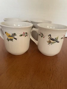 Set Of 4 Gibson Everyday Holiday Bird Coffee/Tea Mugs Cups 29oz Christmas - Picture 1 of 5