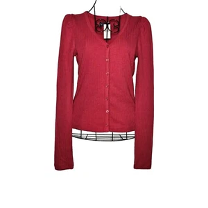 GAP red long sleeve striped Vee neck top nwt XS - Picture 1 of 6