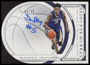 2016 Panini National Treasures Dejounte Murray Auto #83/99 RC #17 Collegiate