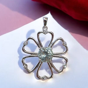 Certified 35 Ct Natural Green Tourmaline Pendant In Solid 925 Silver MG005 - Picture 1 of 5