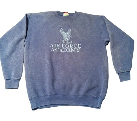 Vtg Air Force Academy Falcons Embroidered Sweatshirt Adult L Crewneck Logo 90s Cover