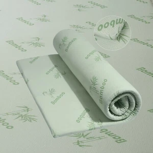 2.5cm & 5cm Bamboo Memory Foam Mattress Topper Soft Single Double King Pillow - Picture 1 of 6