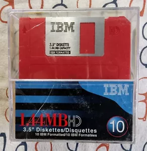 Caja de 10 Disquetes IBM 1.44MB Alta Densidad Disquetes Disquetes Multicolor Nuevos/Sellados - Imagen 1 de 4
