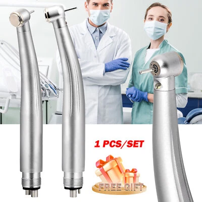 CAREPACY 1PC Dental High Speed LED Fiber Optic Turbine Handpiece 3 Water Spray 4 Hole