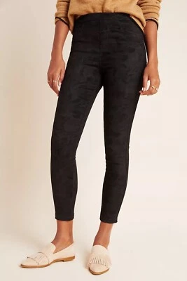 $109 NUEVO CON ETIQUETAS SANCTUARY Legging Camuflado Flocado Negro ANTHROPOLOGIE Otoño Trabajo/Juego XS Foto 1 de 4