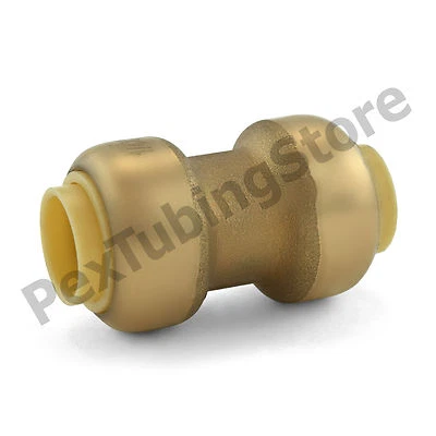 1/4" Sharkbite Style (Push-Fit) Push to Connect Lead-Free Brass Coupling Fitting