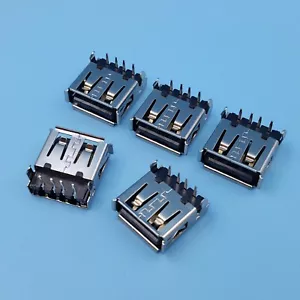 100 piezas conector conector conector conector conector PCB USB tipo A de 4 pines hembra de 90 grados USB negro tipo A - Imagen 1 de 6
