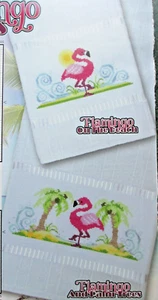 Flamingo Towels - Magazine Cross Stitch Pattern - Palm Tree Beach - Picture 1 of 1