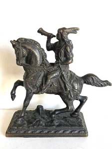 Antique 19th Century Falconer Sculpture, Indian Horseman Falconer Statue - Picture 1 of 14