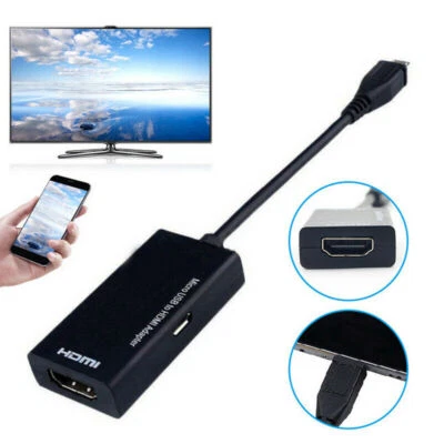 Micro USB to HDMI-Compatible MHL Adapter Converter Cable 1080P HDTV For Android - image 1 of 4