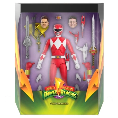 Super 7 Mighty Morphin Power Rangers ULTIMATES! Wave 2 RED RANGER Figure • NEW - Image 1 of 4