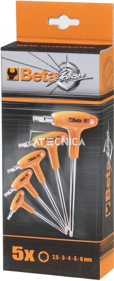 Serie chiavi esagonali maschio Beta Tools 96T/S5P piegate impugnatura brunite - Imagen 1 de 1