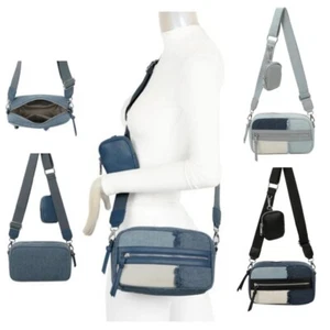 Bolso Bandolera Pequeño Denim Mujer Diseño Frontal Parche Boutique Pequeño - Imagen 1 de 13