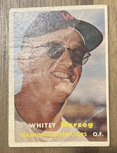 Whitey Herzog - 1957 Topps #29  Washington Senators  Rookie (RC)   HOF     G278 - Picture 1 of 2