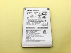 SSD WD HGST Ultrastar SS300 7,68 To SAS 12 Go/s 2,5 pouces HUSTR7676ASS204 ** Santé 70 % - Photo 1/1