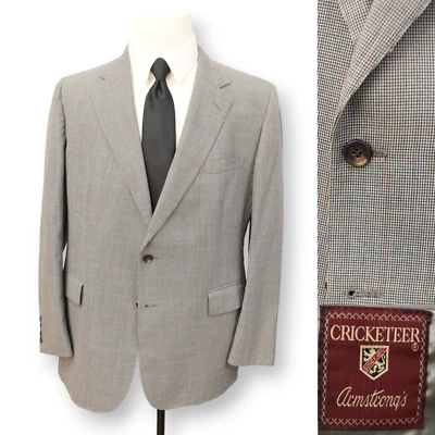 CRICKETEER mens multicolored gray two button sport coat suit jacket blazer 44R - Image 1 of 4