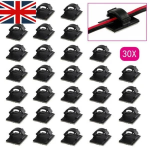 30x Self Adhesive Stick-on Cable Ties Wire Cable Base Clamp Clip Holder Set - UK - Picture 1 of 10