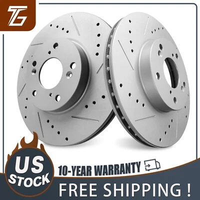 Front Brake Rotors Drilled & Slotted for Hyundai Veloster Elantra GT Forte5 Soul Foto 1 de 4