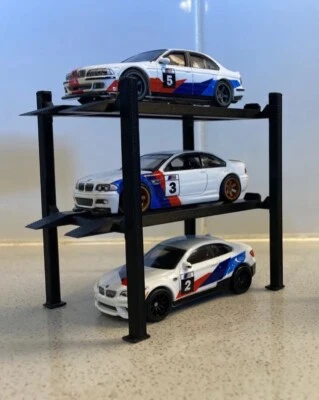 Double Car Lift 1:18 Scale Diecast Model Display Stand - Choose Your Color! - Image 1 of 3