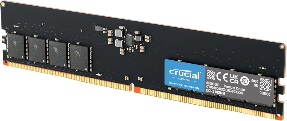 Crucial 32GB (1 x 32GB) PC5-38400 (DDR5-4800) Memory (CT32G48C40U5)