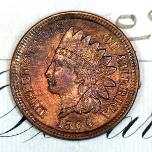 * 1864 BRONZE * SUPERB+ GEM BU MS INDIAN HEAD PENNY * FROM ORIGINAL COLLECTION - Picture 1 of 3