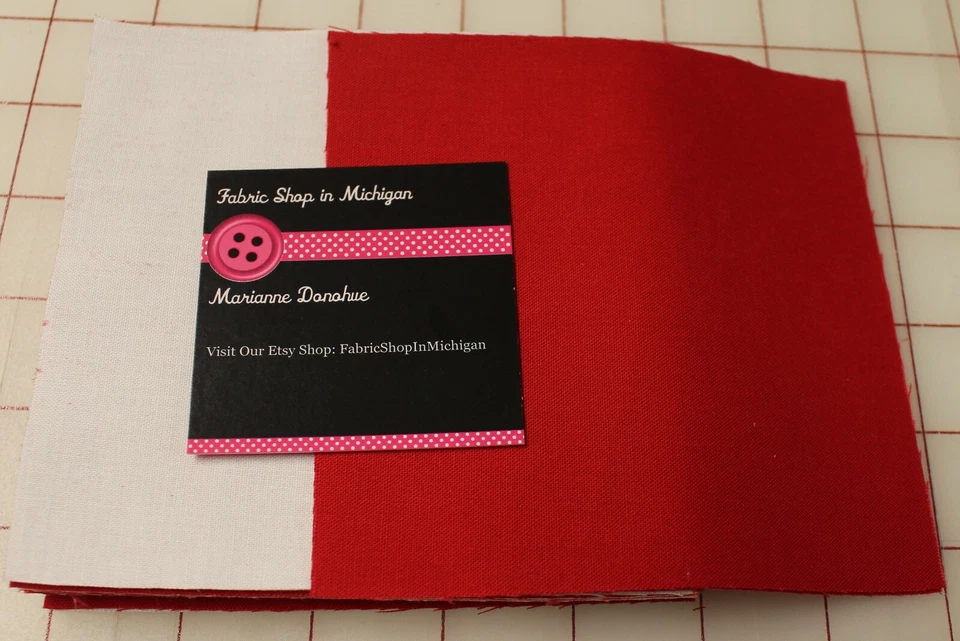 charm pack Red and White Solids  MDG 48 - 5" squares - Image 1 of 1