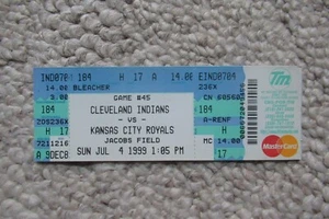 INDIANS VS ROYALS 7/4/1999 TICKET ~ McDONALD (MLB DEBUT/1ST HIT) / DYE (2 HRs) - Picture 1 of 1