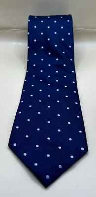 Corbata Eagle Shirtmakers azul a lunares para hombre 100 % seda usada en excelente estado Foto 1 de 4