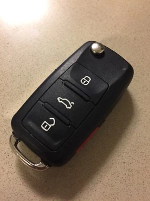 VOLKSWAGEN VW VIRGIN CHIP UNCUT KEY BLADE FOB OEM REMOTE KEYLESS ENTRY 4 BUTTON - Image 1 of 4