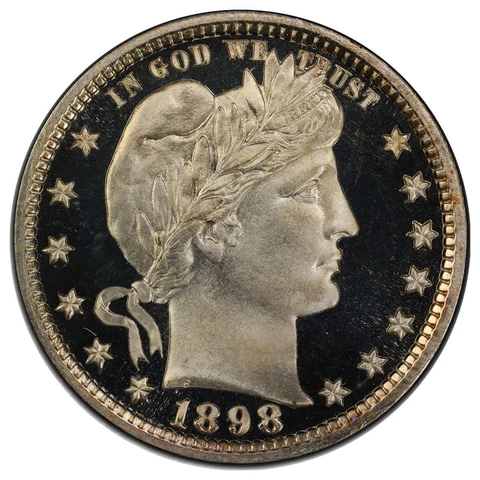 1898 25C Quarter Barber PCGS PR69DCAM Cover