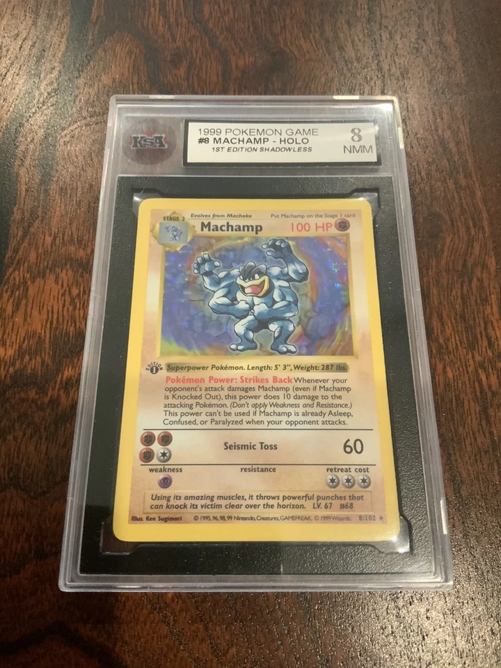 1999 Machamp Rare Holo 1st Edition Shadowless KSA 8 not PSA - Image 1 of 1