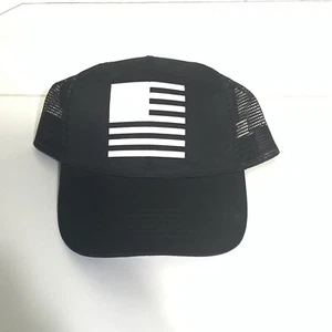 New Black Snapback Truckers Hat White Flag - Picture 1 of 4